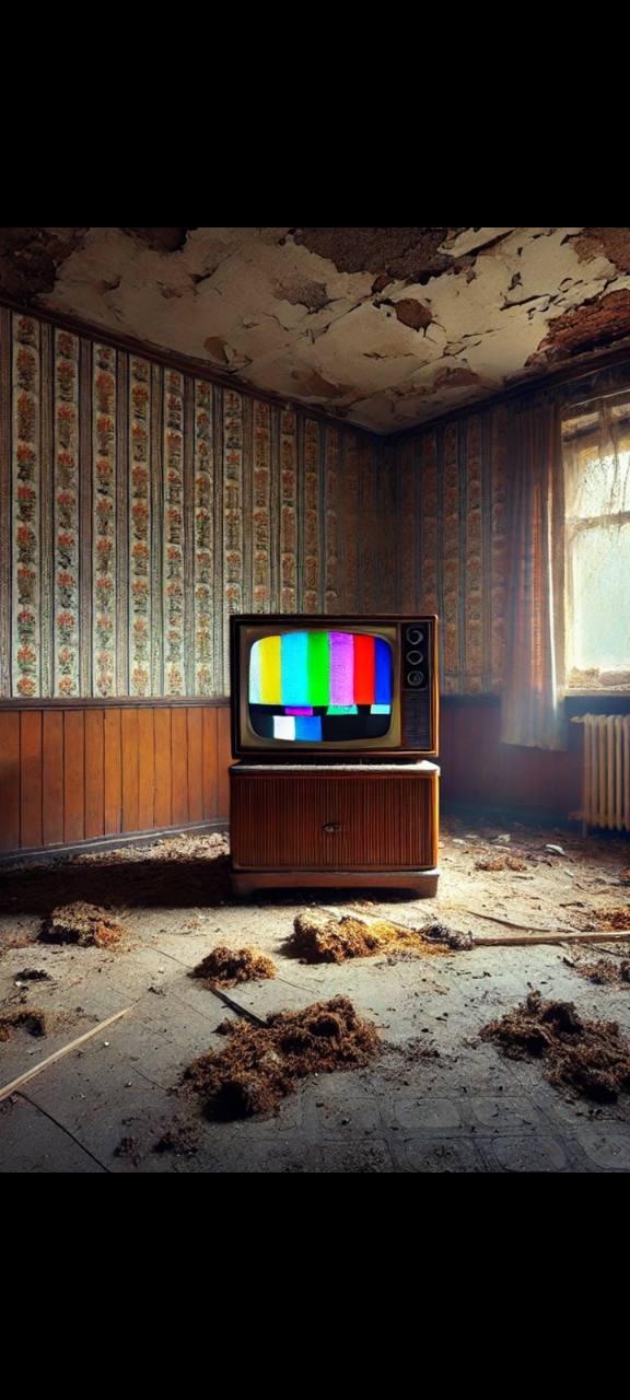 Verlassener Raum mit altem Fernseher als Dream0n Startbild
